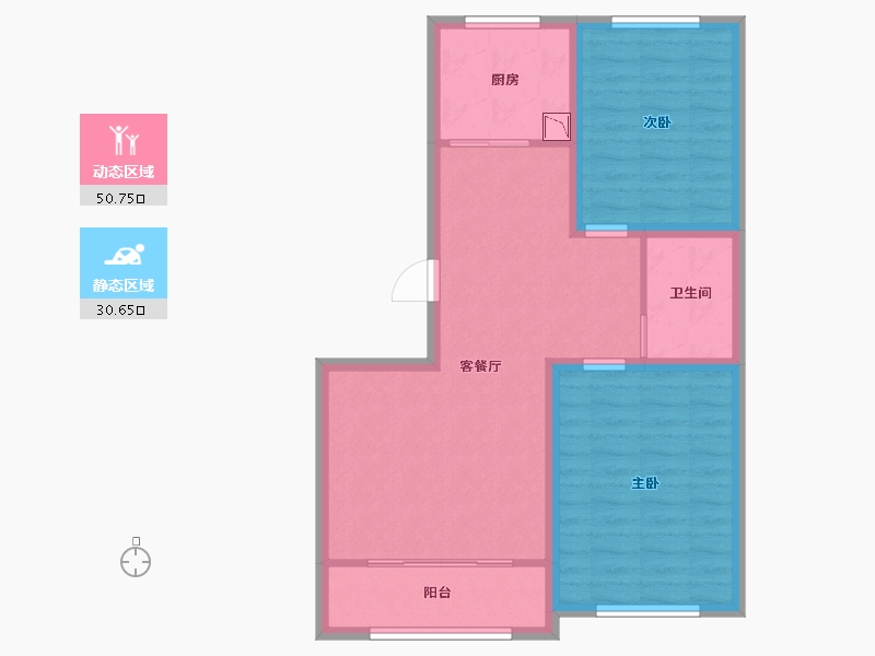 河北省-保定市-颐和雅园-72.80-户型库-动静分区