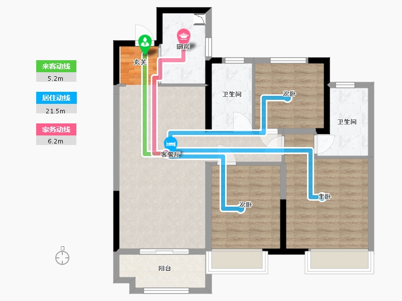 河南省-郑州市-新郑奥园和悦府-88.80-户型库-动静线