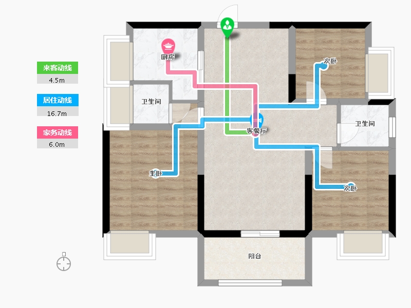 江西省-赣州市-江山文苑-74.40-户型库-动静线