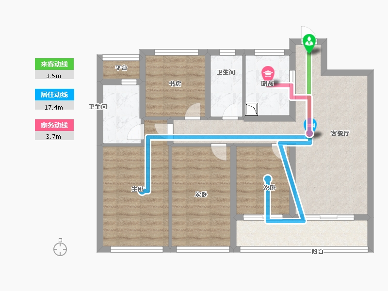 浙江省-杭州市-理想臻品-79.99-户型库-动静线