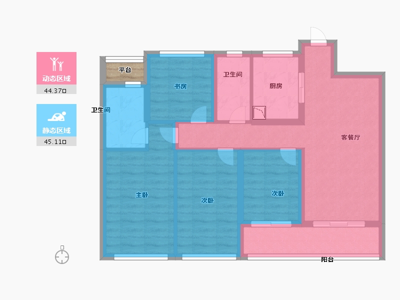 浙江省-杭州市-理想臻品-79.99-户型库-动静分区