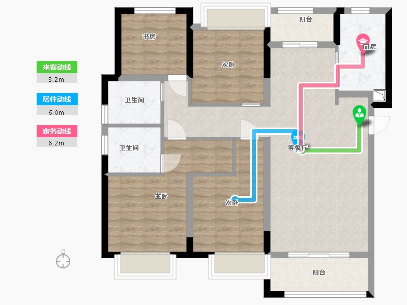 湖南省-长沙市-阳光城・翡丽云邸-97.60-户型库-动静线