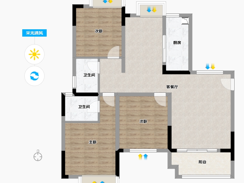 江西省-吉安市-复茂・和悦府-97.60-户型库-采光通风