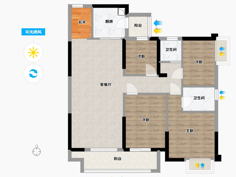 广西壮族自治区-南宁市-隆源学府-94.15-户型库-采光通风