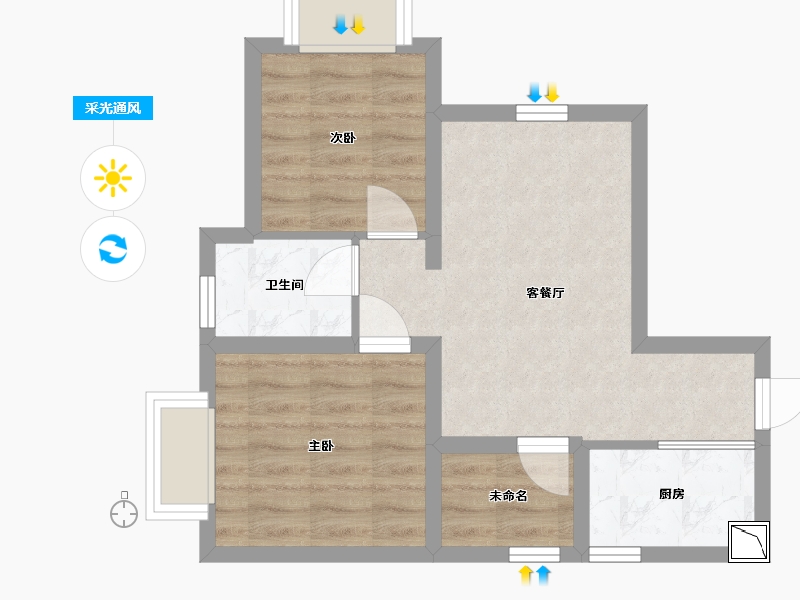 四川省-成都市-人居大同峰荟-46.76-户型库-采光通风