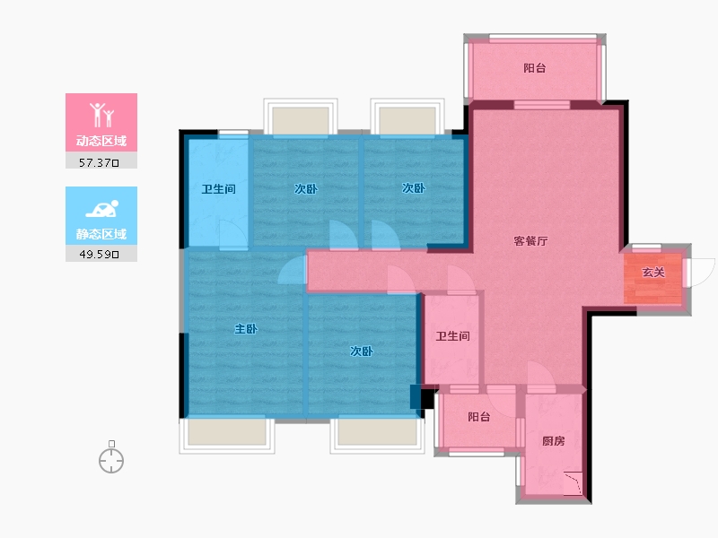 广西壮族自治区-南宁市-隆源学府-95.18-户型库-动静分区