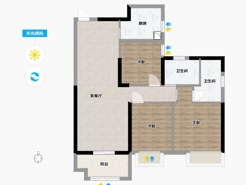 广西壮族自治区-南宁市-隆源学府-82.72-户型库-采光通风