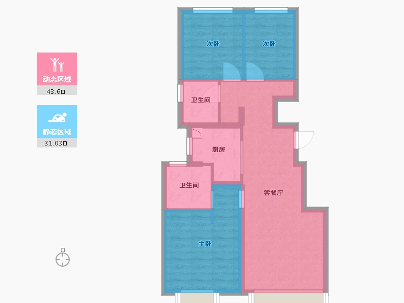 北京-北京市-首开龙湖熙悦宸著-65.95-户型库-动静分区