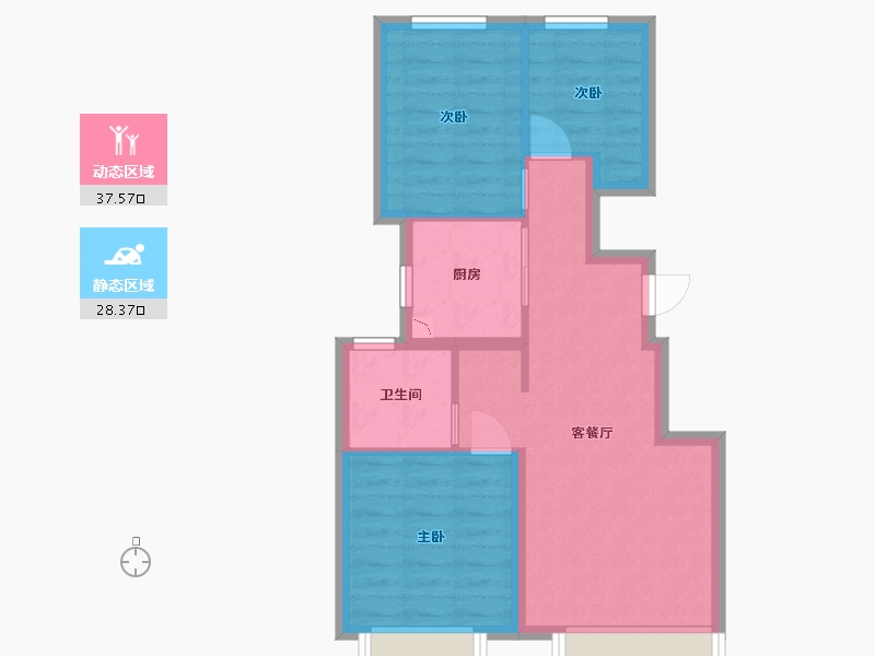 北京-北京市-首开龙湖熙悦宸著-58.50-户型库-动静分区