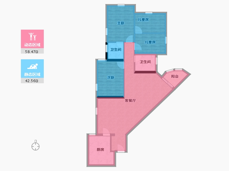 广东省-广州市-名雅苑-90.38-户型库-动静分区