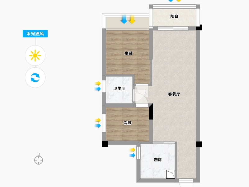 贵州省-贵阳市-碧桂园·印象花溪-50.36-户型库-采光通风