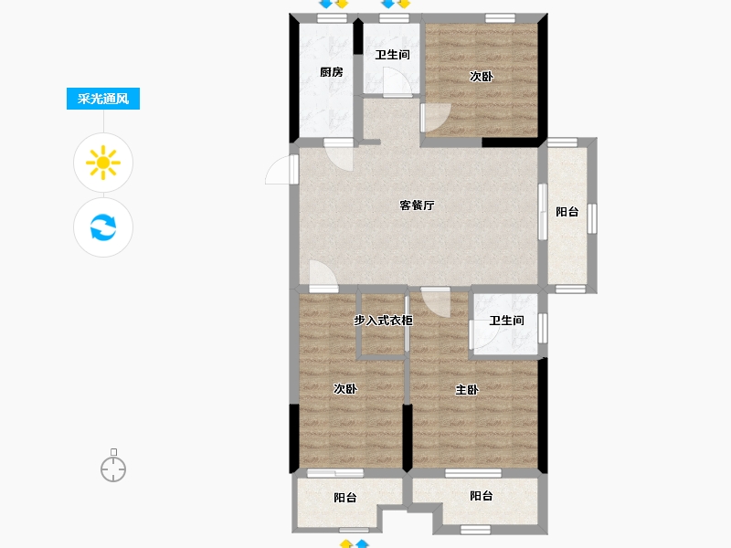 山东省-德州市-中骏雍景湾-83.26-户型库-采光通风