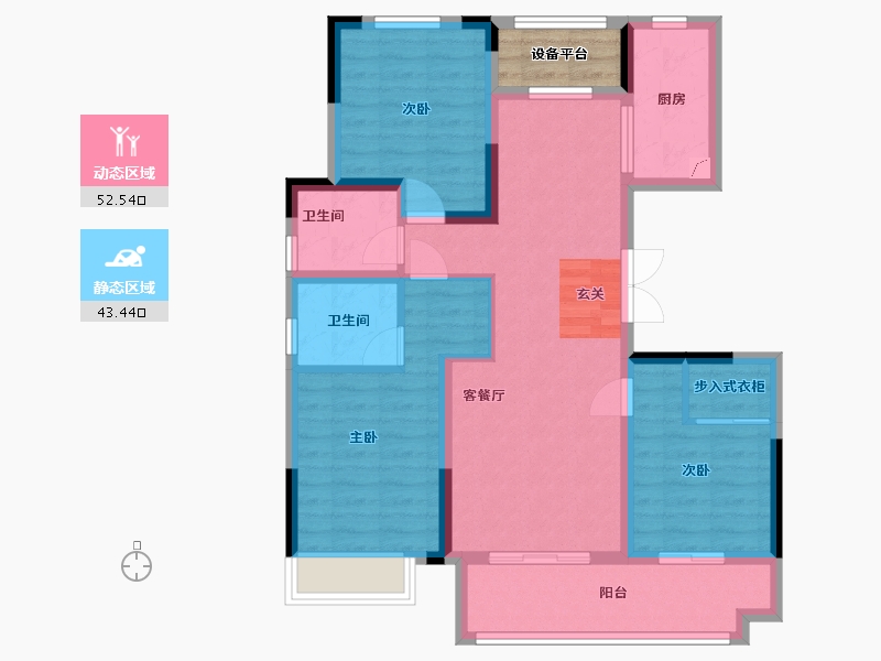 河南省-信阳市-信合公园里-88.03-户型库-动静分区