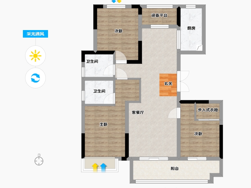 河南省-信阳市-信合公园里-88.03-户型库-采光通风