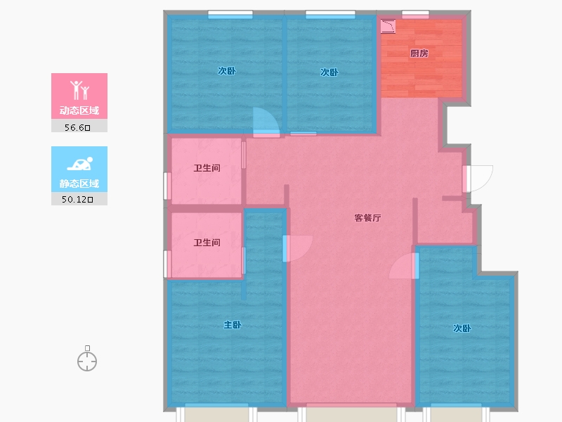 北京-北京市-首开龙湖熙悦宸著-95.36-户型库-动静分区