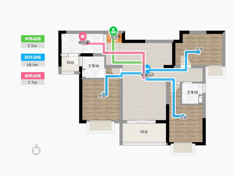 四川省-成都市-雅居乐锦尚雅宸-81.04-户型库-动静线