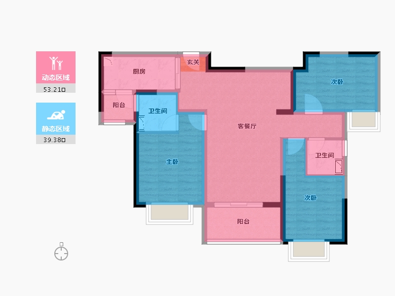 四川省-成都市-雅居乐锦尚雅宸-81.04-户型库-动静分区