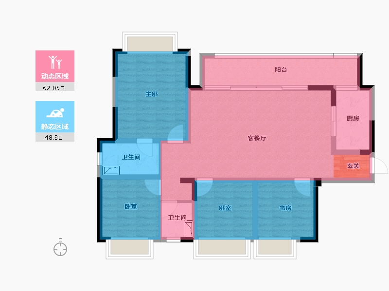 四川省-成都市-雅居乐锦尚雅宸-97.91-户型库-动静分区