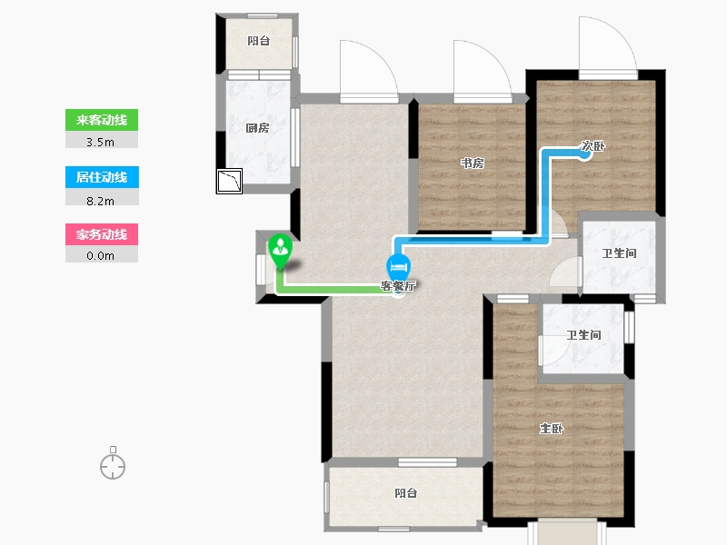 四川省-成都市-人居樾江峰荟-91.81-户型库-动静线