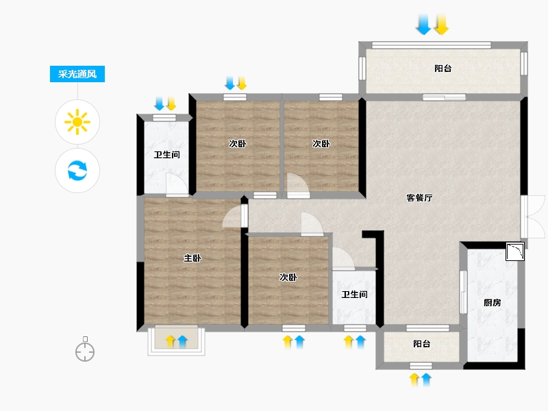 四川省-成都市-城投锦澜悦山-108.07-户型库-采光通风