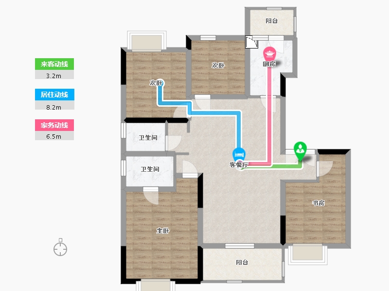 四川省-成都市-人居樾江峰荟-106.19-户型库-动静线