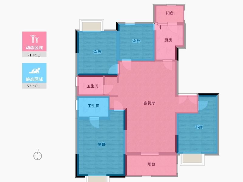 四川省-成都市-人居樾江峰荟-106.19-户型库-动静分区