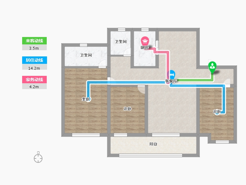 山东省-烟台市-华发观山水-90.50-户型库-动静线