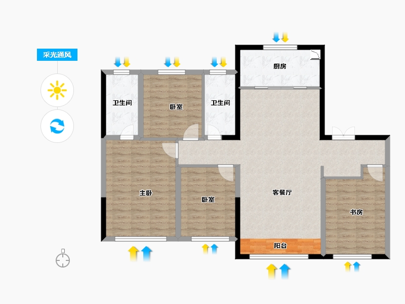 甘肃省-兰州市-中海・寰宇天下-113.96-户型库-采光通风