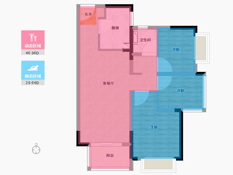 广东省-惠州市-雅居乐都汇雅郡-67.51-户型库-动静分区