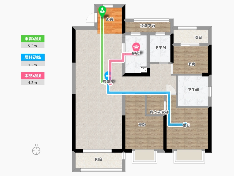 浙江省-宁波市-伊美尚品-100.01-户型库-动静线