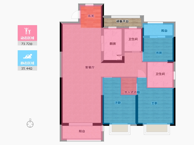 浙江省-宁波市-伊美尚品-100.01-户型库-动静分区