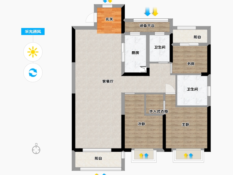 浙江省-宁波市-伊美尚品-100.01-户型库-采光通风