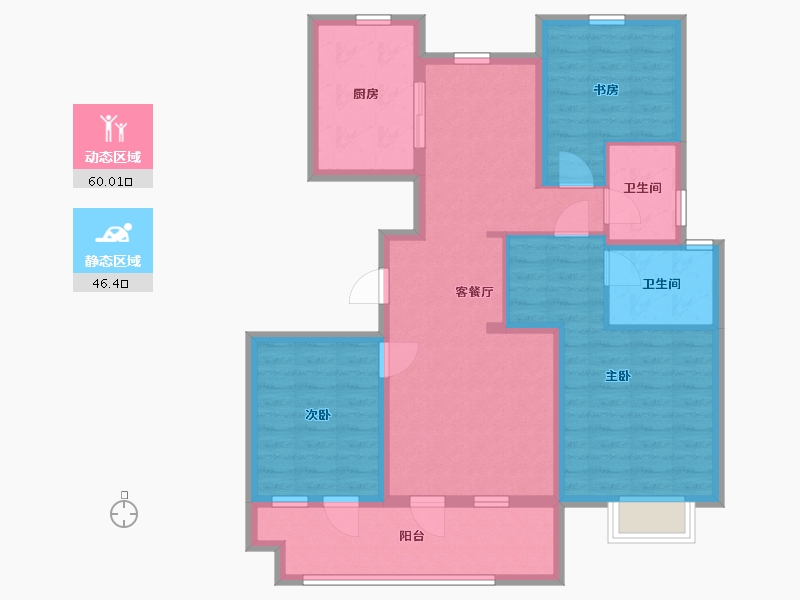 山东省-德州市-石榴春江明月-94.40-户型库-动静分区