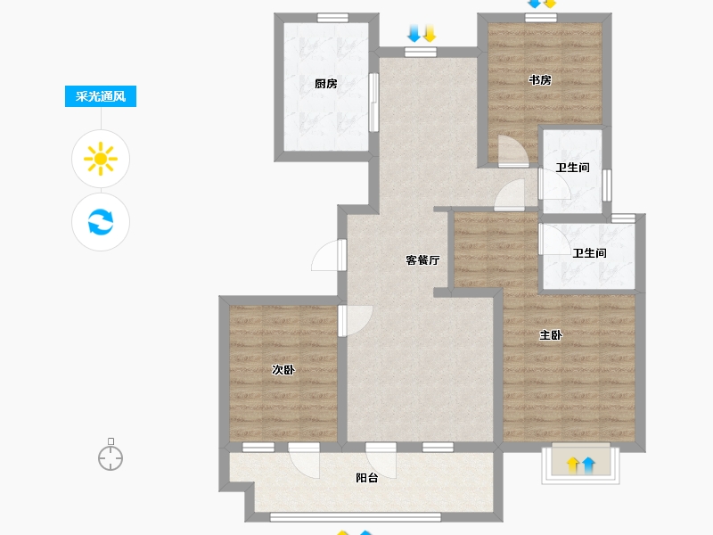 山东省-德州市-石榴春江明月-94.40-户型库-采光通风