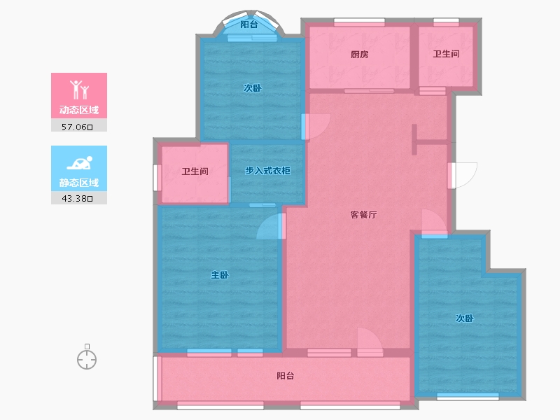 山东省-潍坊市-潍州公馆-89.44-户型库-动静分区