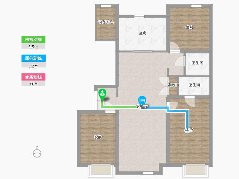 内蒙古自治区-包头市-万科城-95.87-户型库-动静线