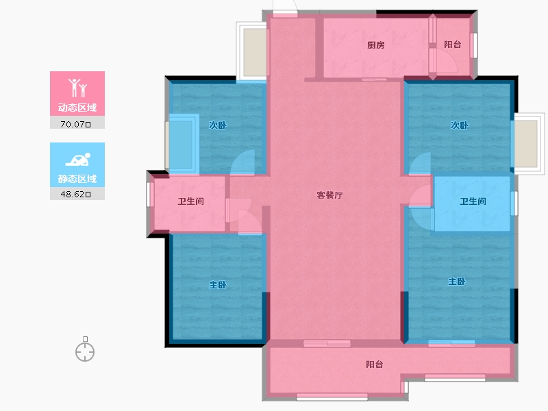 广东省-东莞市-THE EMERALD星岸-105.81-户型库-动静分区