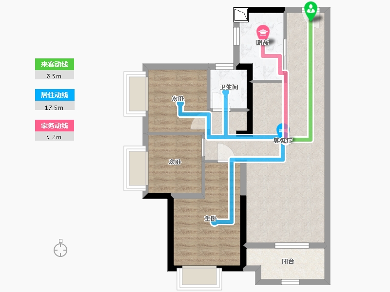 广东省-汕尾市-保利麓公馆-70.58-户型库-动静线