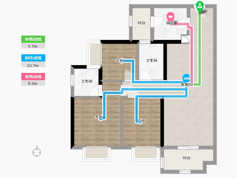 广东省-汕尾市-保利麓公馆-80.61-户型库-动静线