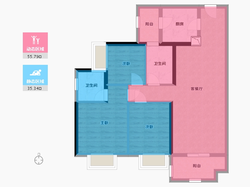 广东省-汕尾市-保利麓公馆-80.61-户型库-动静分区