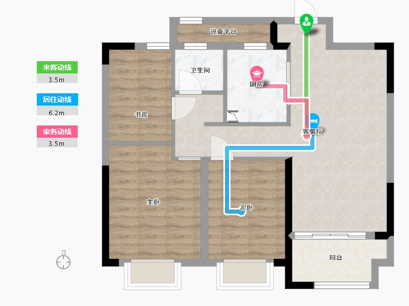 浙江省-宁波市-伊美尚品-74.39-户型库-动静线