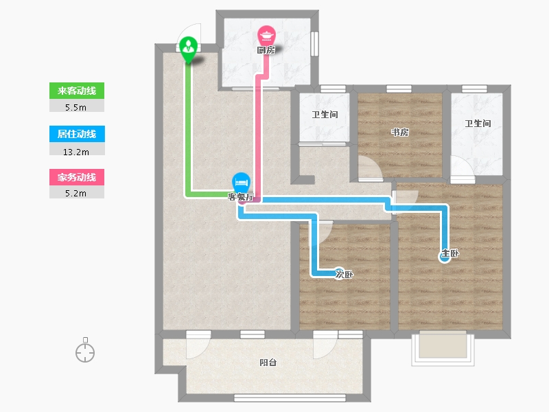 山东省-德州市-石榴春江明月-89.60-户型库-动静线