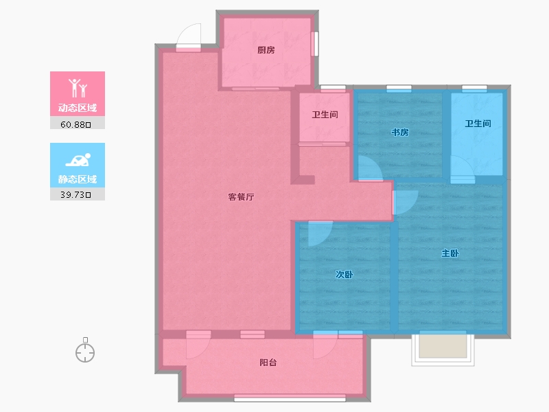 山东省-德州市-石榴春江明月-89.60-户型库-动静分区