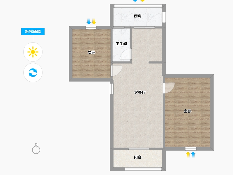 四川省-成都市-平福巷-67.51-户型库-采光通风