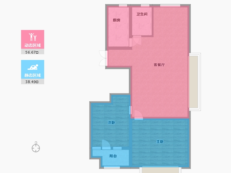 山东省-潍坊市-雅柏文一号公馆-85.60-户型库-动静分区