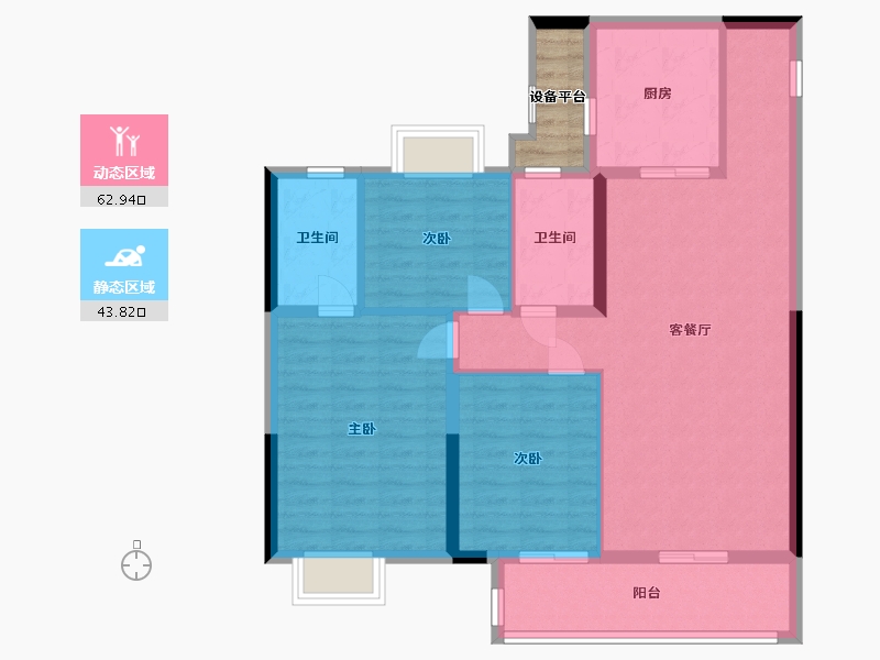 江苏省-常州市-新城尚隽天骄-99.40-户型库-动静分区