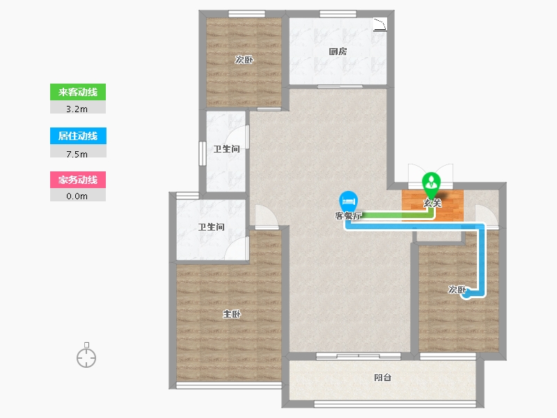 山东省-潍坊市-中梁新嘉拾光悦-103.20-户型库-动静线