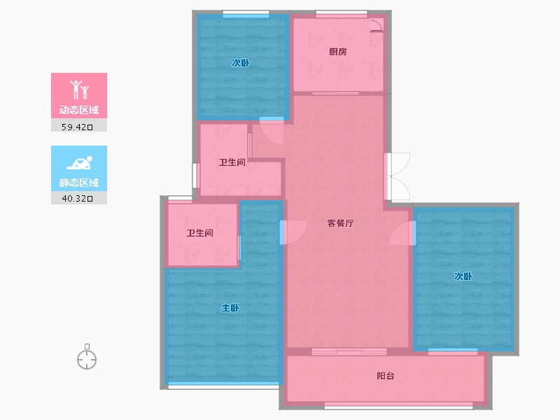 山东省-潍坊市-中梁新嘉拾光悦-88.80-户型库-动静分区