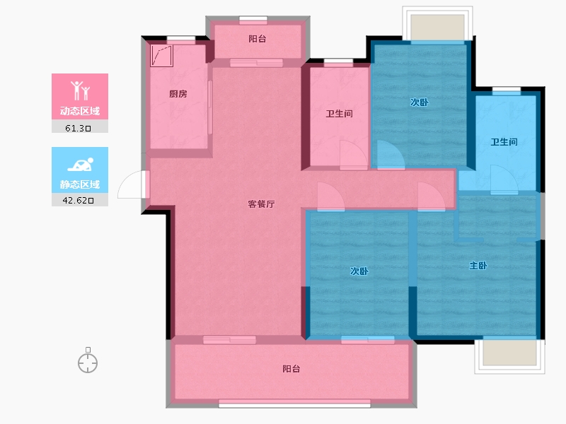 湖北省-鄂州市-富力金禧悦城-92.00-户型库-动静分区