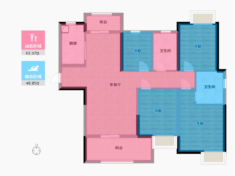 湖北省-鄂州市-富力金禧悦城-99.20-户型库-动静分区